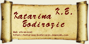Katarina Bodirožić vizit kartica